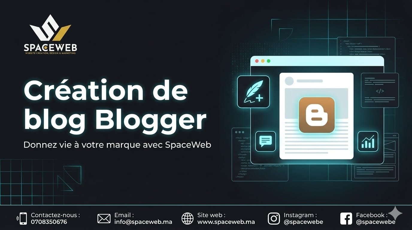 Création de Blog Blogger au Maroc | SpaceWeb — Agence Digitale Béni Mellal 4 Création de blog Blogger professionnel au Maroc par SpaceWeb