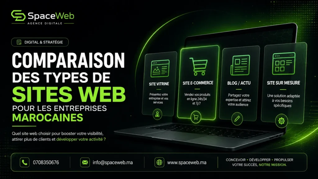 Création Site Web au Maroc | Agence Web Professionnelle 2 Comparaison des types de sites web pour les entreprises marocaines
